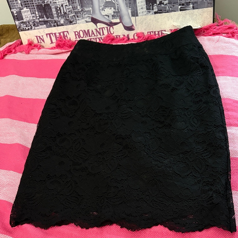 Banana Republic Factory Black Lace Pencil Skirt